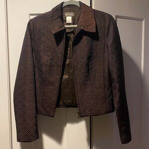 Kasper Dark Iridescent Brown Textured Women's Blazer